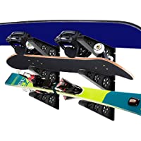 Odoland Portaesquís Montado en Pared 3 x par- Soporte de Pared para Portaesquís de Snowboard para Uso Multipropósito…